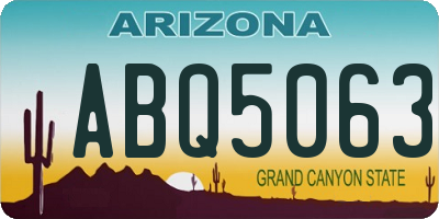 AZ license plate ABQ5063