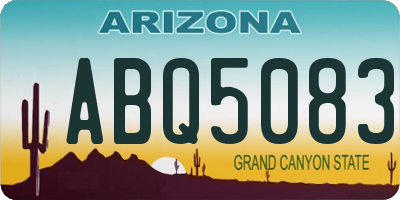 AZ license plate ABQ5083