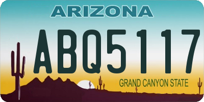 AZ license plate ABQ5117