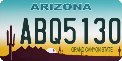 AZ license plate ABQ5130