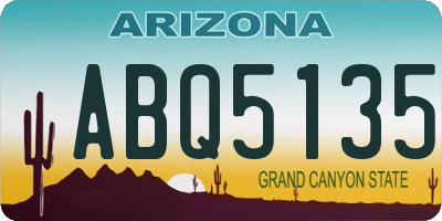 AZ license plate ABQ5135