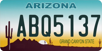 AZ license plate ABQ5137