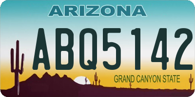 AZ license plate ABQ5142