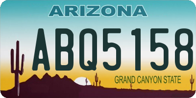 AZ license plate ABQ5158