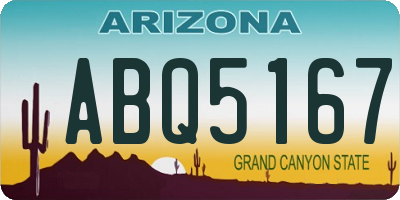 AZ license plate ABQ5167