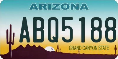 AZ license plate ABQ5188