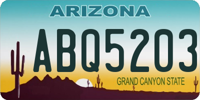 AZ license plate ABQ5203
