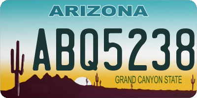 AZ license plate ABQ5238