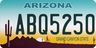 AZ license plate ABQ5250