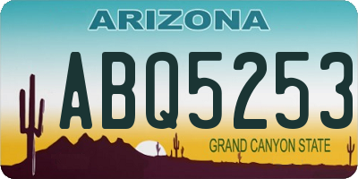 AZ license plate ABQ5253