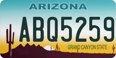 AZ license plate ABQ5259
