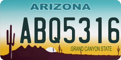 AZ license plate ABQ5316