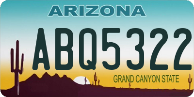 AZ license plate ABQ5322