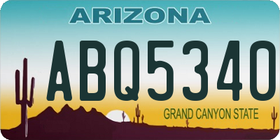 AZ license plate ABQ5340