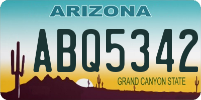 AZ license plate ABQ5342
