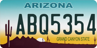 AZ license plate ABQ5354