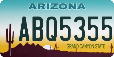 AZ license plate ABQ5355
