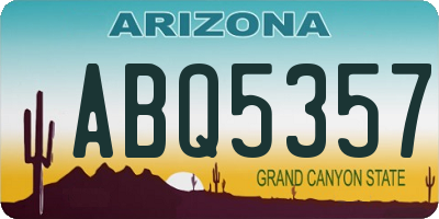 AZ license plate ABQ5357
