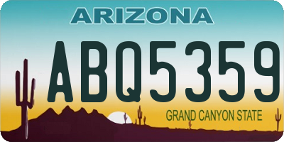 AZ license plate ABQ5359