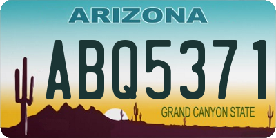 AZ license plate ABQ5371