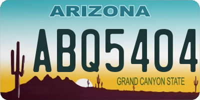 AZ license plate ABQ5404