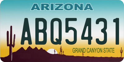 AZ license plate ABQ5431