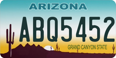 AZ license plate ABQ5452