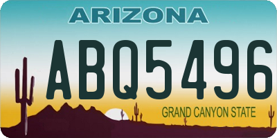 AZ license plate ABQ5496