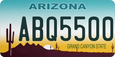 AZ license plate ABQ5500
