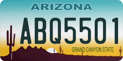 AZ license plate ABQ5501