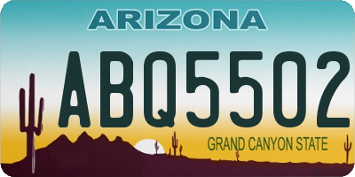 AZ license plate ABQ5502
