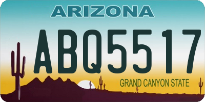 AZ license plate ABQ5517