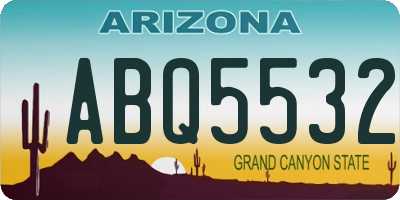 AZ license plate ABQ5532