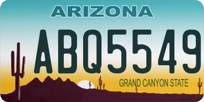 AZ license plate ABQ5549
