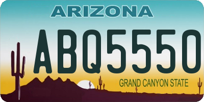 AZ license plate ABQ5550
