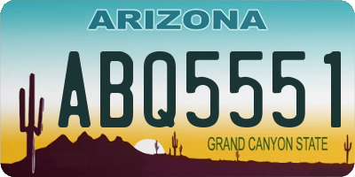 AZ license plate ABQ5551