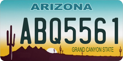 AZ license plate ABQ5561