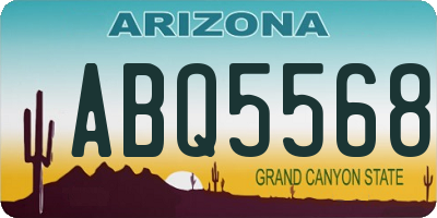 AZ license plate ABQ5568