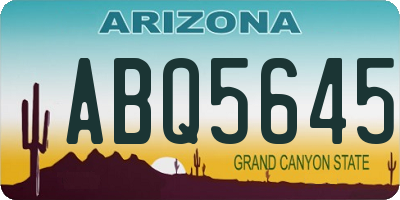AZ license plate ABQ5645