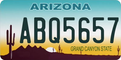 AZ license plate ABQ5657