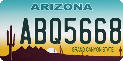 AZ license plate ABQ5668