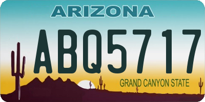AZ license plate ABQ5717
