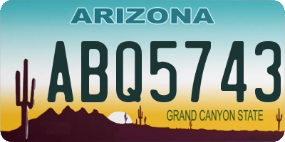 AZ license plate ABQ5743