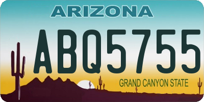 AZ license plate ABQ5755