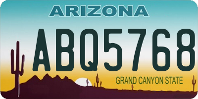 AZ license plate ABQ5768