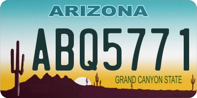 AZ license plate ABQ5771
