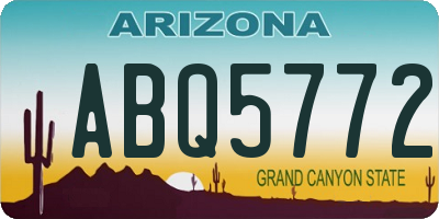 AZ license plate ABQ5772