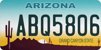AZ license plate ABQ5806