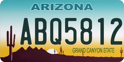 AZ license plate ABQ5812