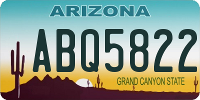 AZ license plate ABQ5822